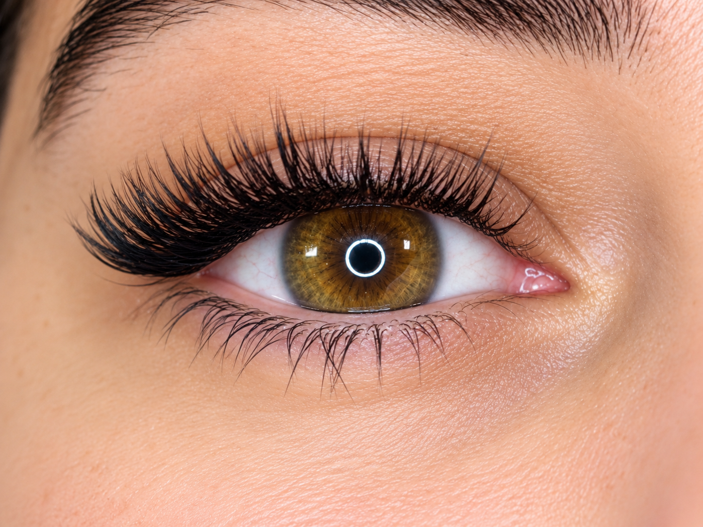 Lash extensions close-up
